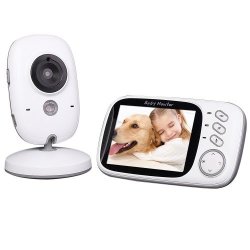 3.2in 2.4ghz Wireless Baby Monitor + Camera Support Auto Pair Plug And Play 2-way Talk Ir Night View