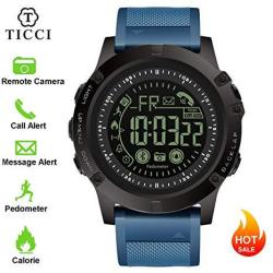 TICCI T0003 Electronic Fitness Tracker Digital Sports Bluetooth Smart Watch Waterproof Pedometer Remote Camera Incoming Call Or Message Alert Reminder For Ios & Android Smartwatch