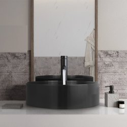 Avery Round Stainless Steel Wash Basin-black