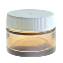30ML Amberised Glass Jar With White Lid 48 400