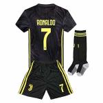 GLL SPORT New 2018-2019 Home Juventus #7 Ronaldo White Soccer Football Jersey for Kids Youth Shirt Short Socks Kit