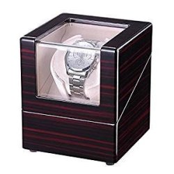 Single Watch Winder Box Automatic Rotation Storage Wood Case Luxury Design For Organizer Display Jewelry
