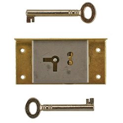 S-20R Right Brass Half Mortise Lock With Skeleton Key + Free Bonus Skeleton Key Badge