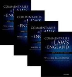 The Oxford Edition Of Blackstone: Commentaries On The Laws Of England Book I Ii Iii And Iv Multiple Copy Pack