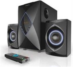 Creative SBS-E2800 2.1 High Performance Speaker System - High Performance Speaker System That Produces 50 Watts Of Raw Rock Solid Audio Power Wooden Subwoofer
