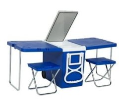 28L Cooler Box Foldable Picnic Table With 2 Chairs AA2-56161