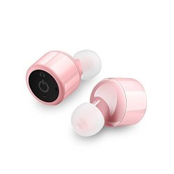 Wireless Untangled Bluetooth Headphones Invisible Earbuds Ivlwe MINI Sports Headphones True Wireless Bluetooth V4.2 Stereo Surround Sound Earpiece With MIC For Iphone Samsung Ipad Pink
