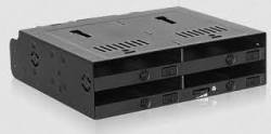 Icydock MB014SP-B Flexidock Trayless Mobile Rack Black - For Upto 4X 9.5MM 2.5" SATA6G sas In 5.25" Bay With Power Buttons + Eject Buttons Push An