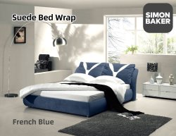 Simon Baker Suede Bed Wraps Extra Length French Blue Various Sizes - French Blue King