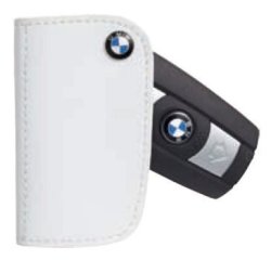 BMW Genuine White Leather Key Case Oem