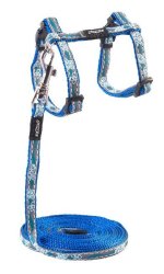 - 11MM Nightcat Cat Lead h-harness - Blue Floral