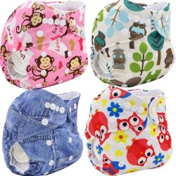 Baby Diaper Cover Wrap Cartoon Print Reusable Baby Cloth Diapers - K5