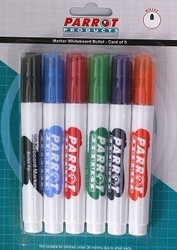 Parrot Whiteboard Markers Markers Bullet Tip 6-PACK PW0601A
