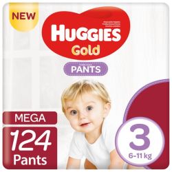 Huggies Pants Nappies Size 3 124S Mega Box