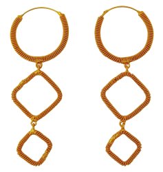 18K Gold Plated Beautiful Drop Dangle Earring Set Wedding Party Ethnic Jewelry IMRB-BSE70A
