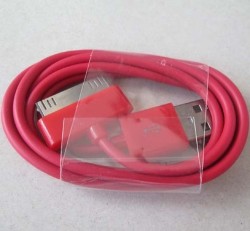Color Usb Data Sync chargers For Iphone 3 3g 3gs 4 4g 4s ipod Touch Ipad1 Ipad2 - Red