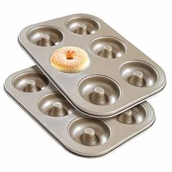 Donut Pan Set Of 2 Beasea Nonstick Donut Baking Pans Carbon Steel Donut Mold Donut Baking Tray Bagels Mold For 6 Donuts