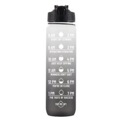 The Classic Motivational Time Marker Water Bottle Black And White