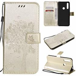 Ostop Compatible With Huawei P Smart Z huawei Y9 Prime 2019 Case Card Holder Wallet Phone Case Cat Tree Pattern Pu Leather Shockproof Case Kickstand