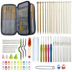 94 Pieces Crochet Hooks & Knitting Needles Set Kit - Portable Case Contains All The Kntting & Crochet Accessories Fit Any Projects Ideal Gift For Mo