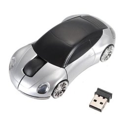 USB 2.4G 1600DPI 3D Optical Wireless Car-shaped Mouse Royal Blue