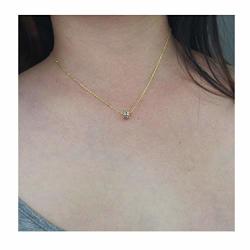 Gold Tiny Cz Circle Pendant Necklace Cubic Zircon Micro Paved Round Cylinder Necklace Rondelle Pendant Necklace