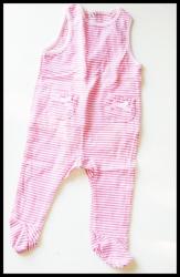 Pink And White Stripe Baby Grow 6-12mnths