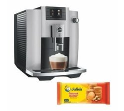 Jura E6 Automatic Bean To Cup Coffee Machine + Julie's Peanut Butter Biscuits 120G Combo