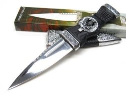 Handle BLACK MINI Scottish Dirk Straight Fixed Dagger Protactical'us - Limited Edition - Elite Knife With Sharp Blade + Sheath 210555 New