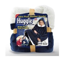 Huggle Hoodie Ultra Plush Blanket Blue