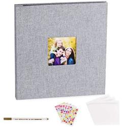 Vacnite Photo Album Self Adhesive Scrapbook Album For Wedding family Linen Cover Diy Gift Magnetic Photo Book With 40 Sticky Pages Holds 8X10 6X8 5X7