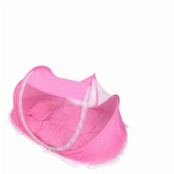 Foldable Baby Snug Tent Bed With Mosquito Net - Pink