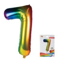 Balloon Aluminium Foil Number 7 2 Pack 106CM Metallic Rainbow