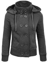 Ne People Womens Classic Double Breasted Pea Coat With Belt