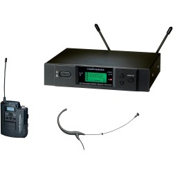 Audio-technica 3000 Series Headworn Wireless Microphone System C Band Black C