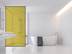Frosted Vinyl Sticker For Your Shower Glass Glass Not Included Design: Hello Yellow