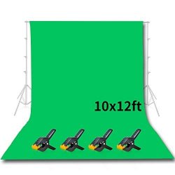 Emart Photo Studio 10 X 12FT Green Backdrop Screen Seamless Chromakey Backdrop Muslin Background Screen For Photography