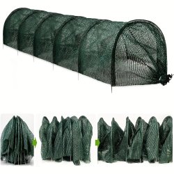 10-FOOT Garden Tunnel Greenhouse With Shade Net Cover - Durable Plastic & Metal Frame - Plant Protection For Greenhouses Patios And Garden Vegetation