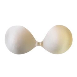 Silicone Push Up Bra - Self Adhesive & Strapless - Beige Cup D