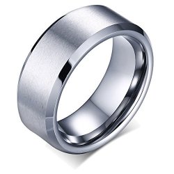 Fansing Mens Wedding Rings Womens 8MM Wedding Bands Tungsten Ring Size 11