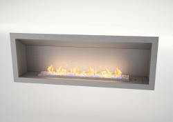 Flueless Gas Fireplace Single Sided Built-in Stainless - 1350MM Stainless Steel