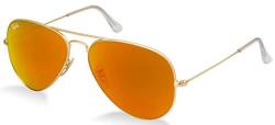Ray Ban Aviator Luxottica Red Orange Mirror Gold Frame RB3025 112 69 58MM Made In Italy