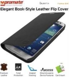 Promate Tama-S4 Elegant Book-style Leather Flip Cover For Galaxy 5 - Black