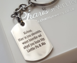 KR15 - Personalized Dogtag Gift Keyring Stainless Steel