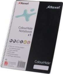 Rexel A4 Colourhide Feint Rule Notebook 120 Pages Black