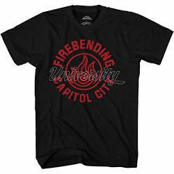 Avatar: The Last Airbender Fire Bending University Logo Fire Nation T-Shirt Black Small