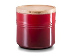 Le Creuset Extra Large Stoneware Storage Jar With Wooden Lid 1.5L Cherry