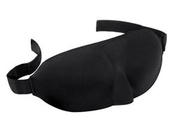 Plemo Sleep Mask 3D Contoured Silky Eye Shades Breathe-easy Eye Mask For Bedtime & Travel Black