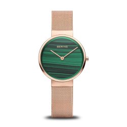 Classic Green Dial Rose Gold Stainless Steel Strap Women's Watch 14531-368