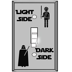 Lightswitch Vinyl Decal Sticker - Star Wars Lightside Darkside 1 - For Wall Vehicle Computer Home Decor 2.6X4.3 Inch Matte Black